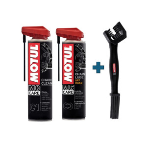 Combo Desengrasante C1 +  Lubricante C3 Motul + Cepillo para Cadenas