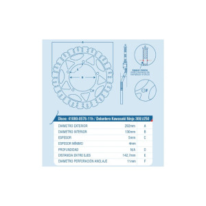 NINJA 300/Z250 - DISCO FRENO DELANTERO