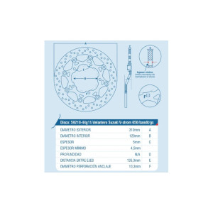 V-STROM 650/BANDIT/GSR600/750 - DISCO FRENO TRASERO
